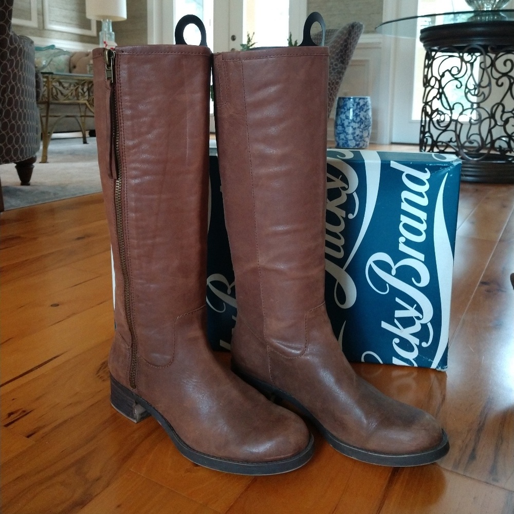 Lucky Brand Leather Knee High Boots